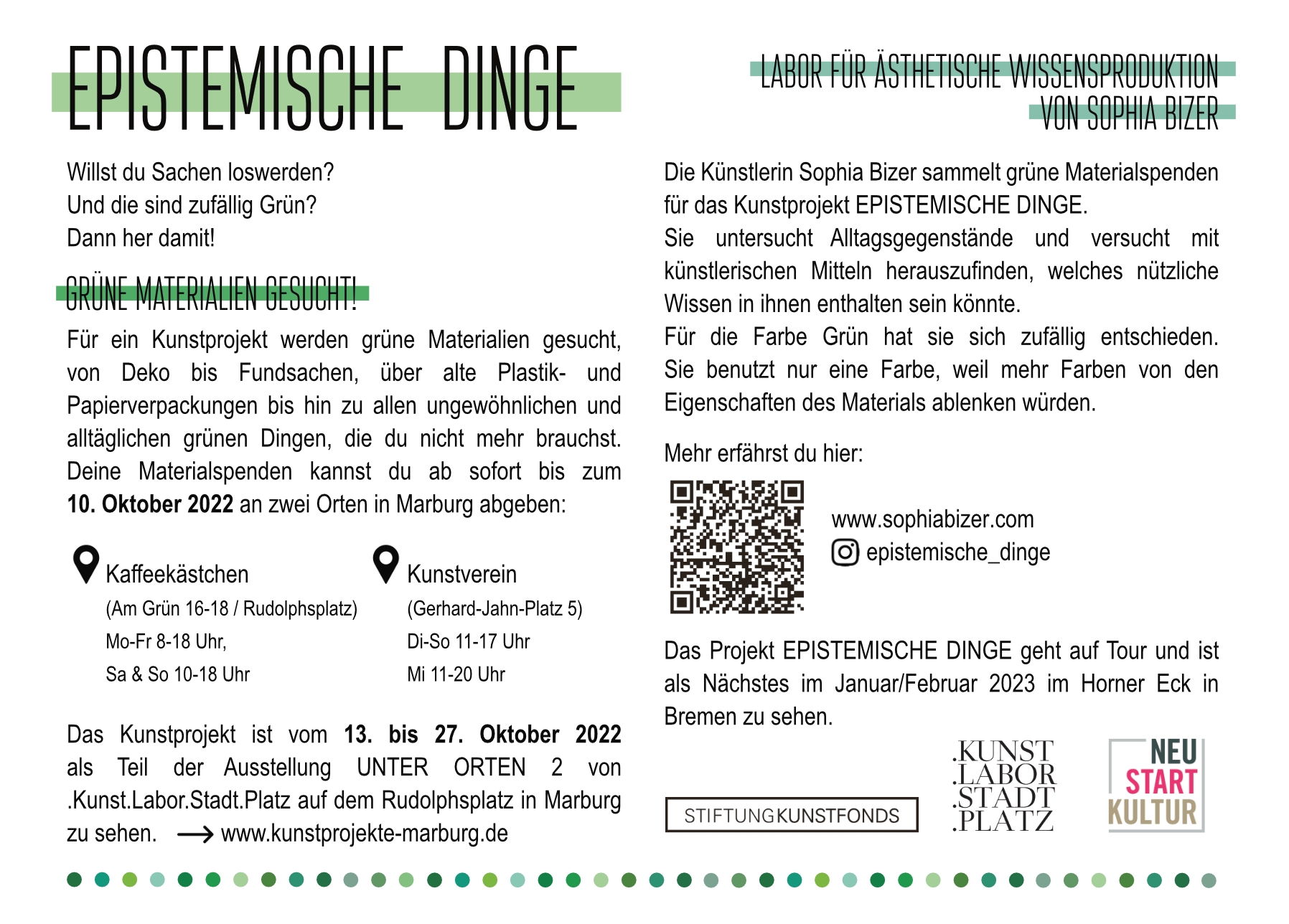 Sopia Bizer, Epistemische Dinge